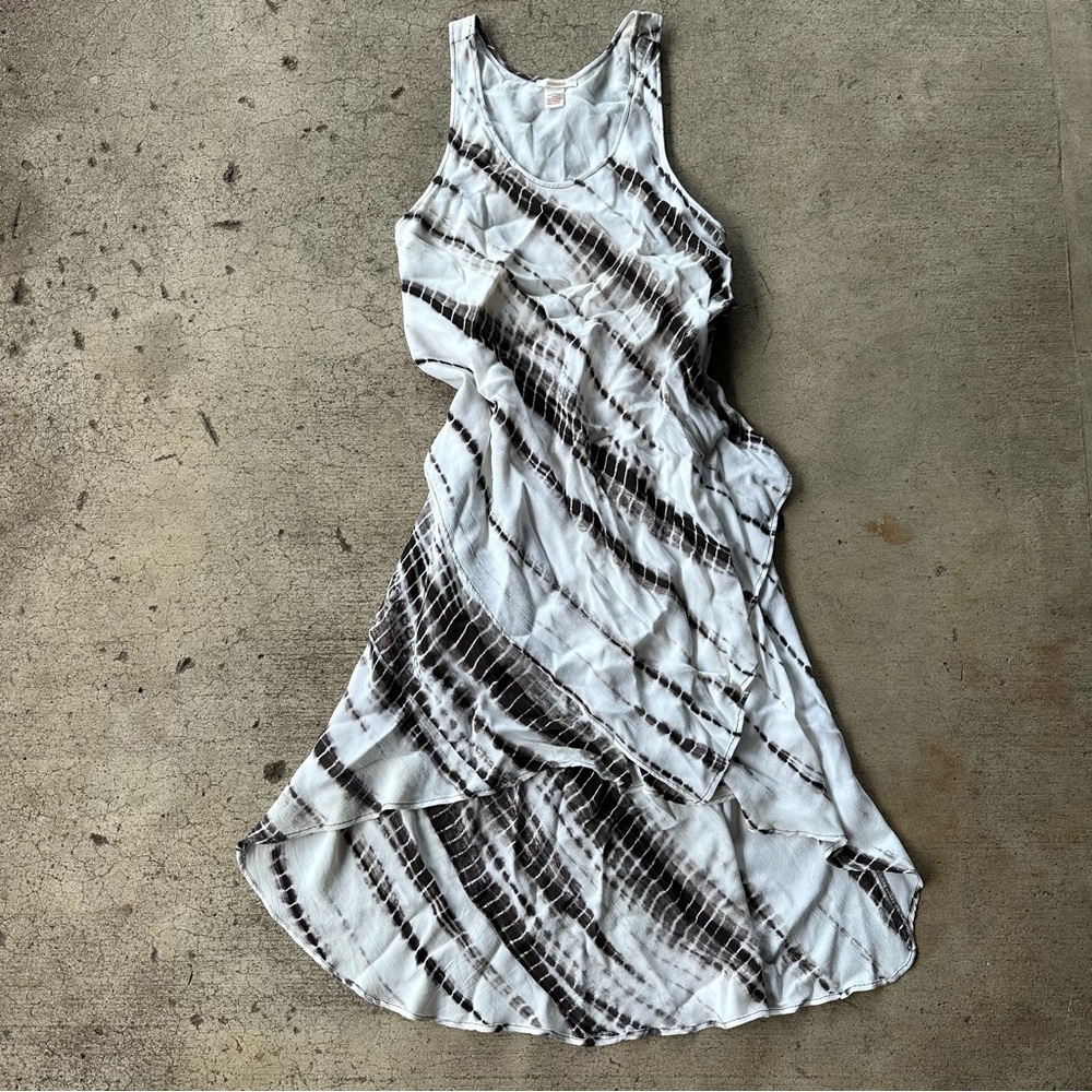 Sundance Asymmetrical Sleeveless Tie Dye Midi Dress